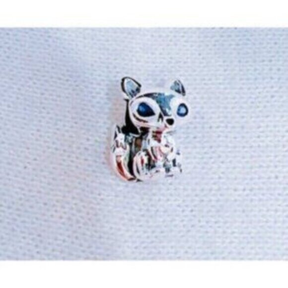 Blue-Eyed Fox Charm Charm Fit Pandora Bracelet S925 Sterling Silver - Picture 5 of 5